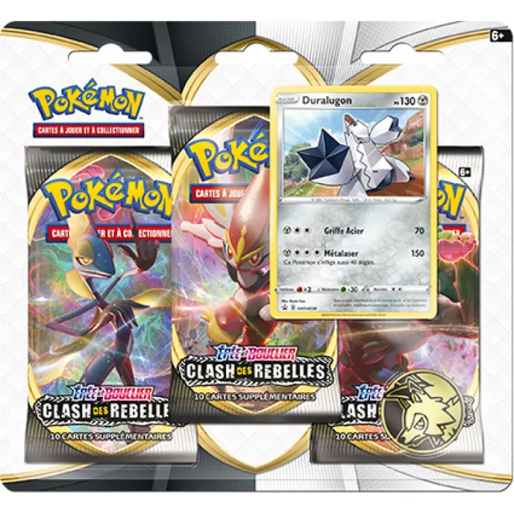 POKEMON • EB02 - Clash des Rebelles - Duralugon • Booster Tri Pack • FR